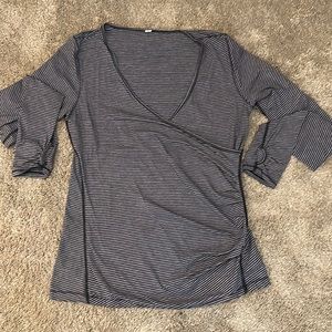 lululemon athletica Black Striped Top